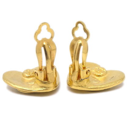 CHANEL★ 1995 Heart Earrings Clip-On Gold Small 95P 27091