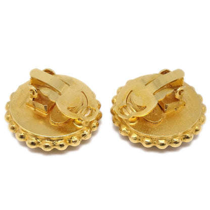 CHANEL 1993 Button Earrings Clip-On Gold 93A 27331