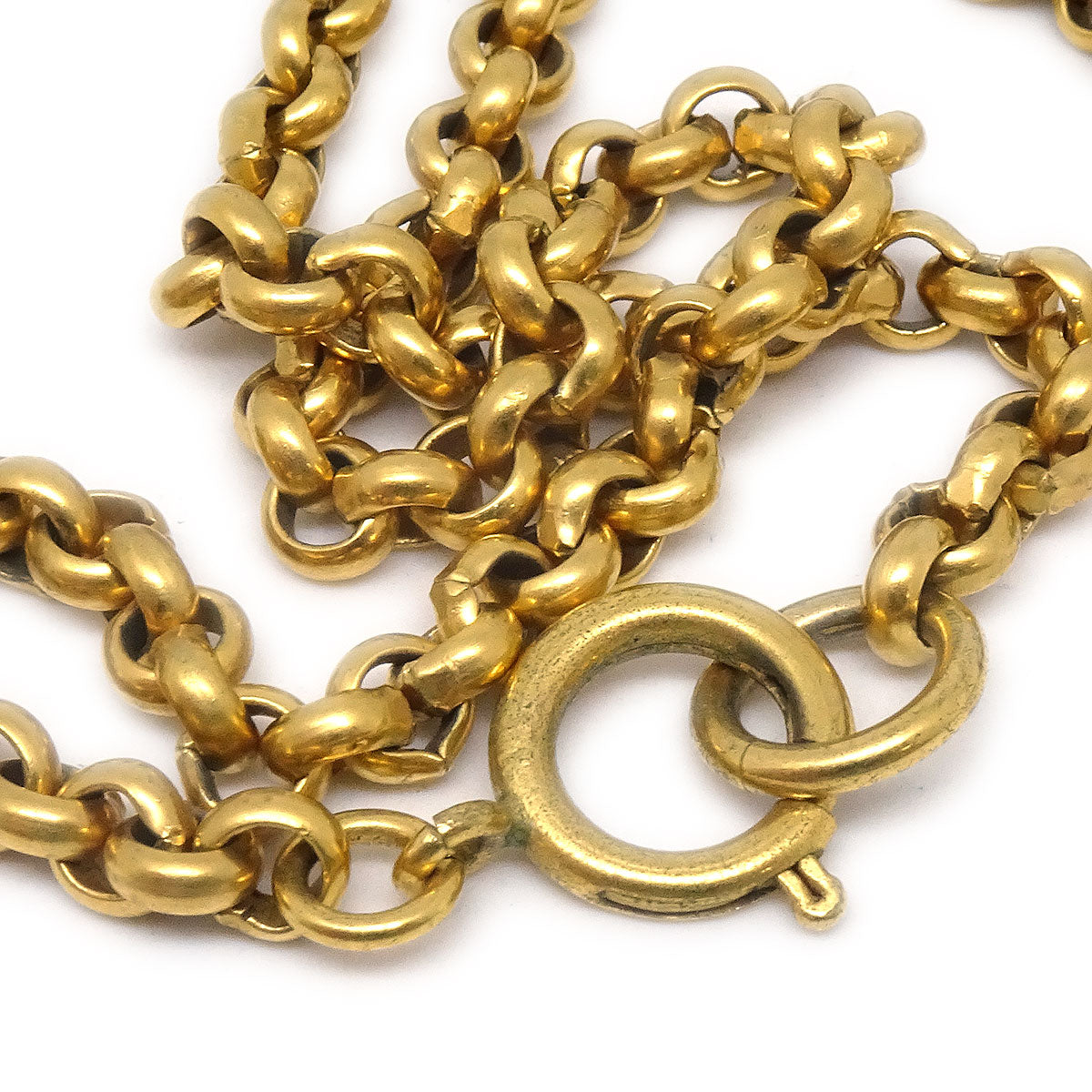 CHANEL 1995 Heart Cutout Gold Chain Necklace 95P 27343