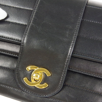 CHANEL 1991-1994 Horizontal Flap Small Black Lambskin