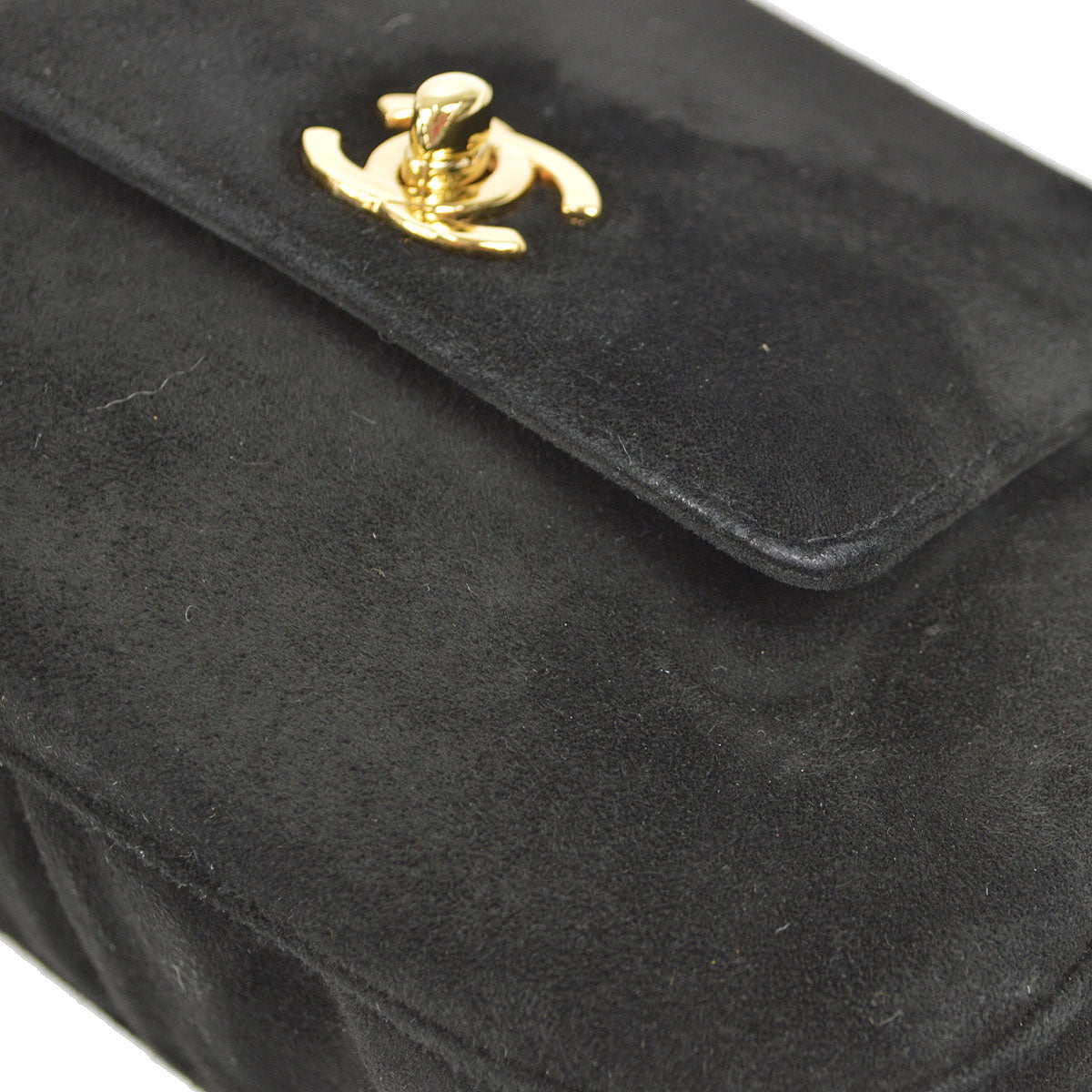 CHANEL * 1996-1997 Handbag Black Suede 48193