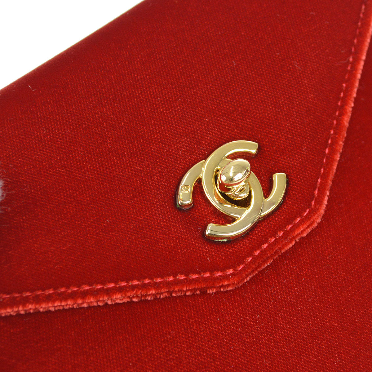 CHANEL * 1996-1997 Handbag Red Velvet 57060