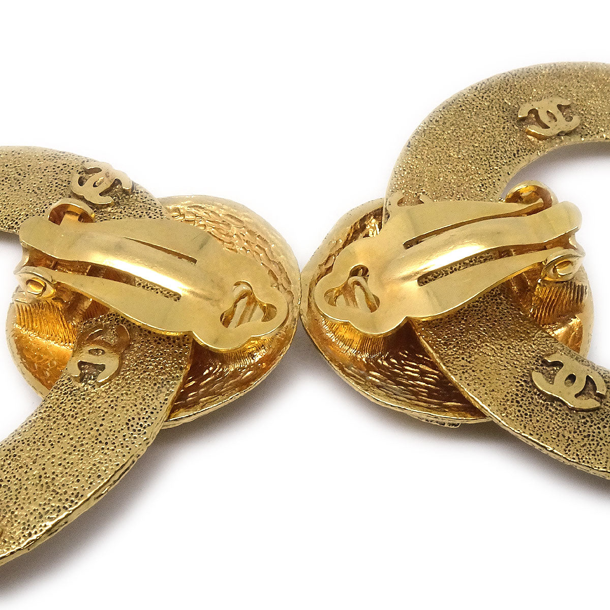 CHANEL 1994 Hoop Earrings Gold Clip-On 2910 17887