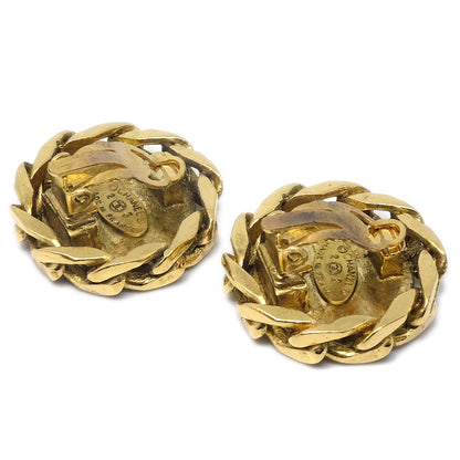 CHANEL 1988 Crystal & Gold CC Earrings Clip-On Gold 23 27189