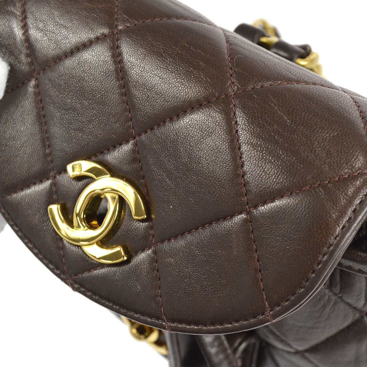 CHANEL  DUMA Backpack Small Brown Lambskin 48644