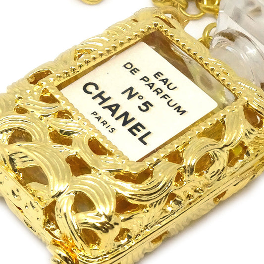 CHANEL Perfume Bottle Gold Chain Pendant Necklace 27095