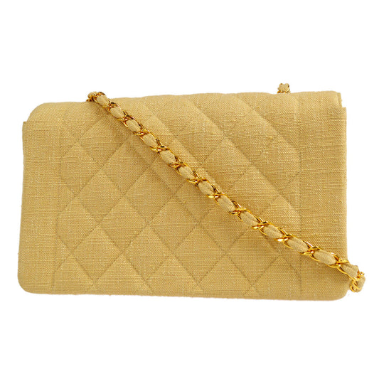 CHANEL 1991-1994 Diana Flap Medium Beige Linen 27239