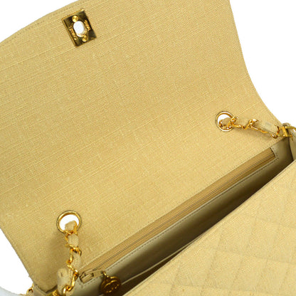 CHANEL 1991-1994 Diana Flap Medium Beige Linen 27239