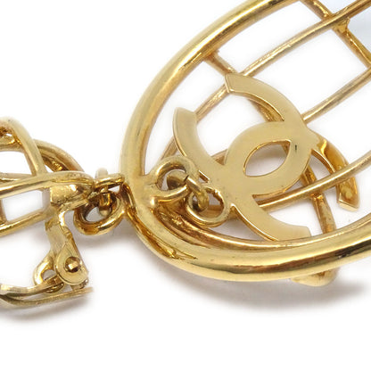 CHANEL Birdcage Earrings Clip-On Gold 93P 27295