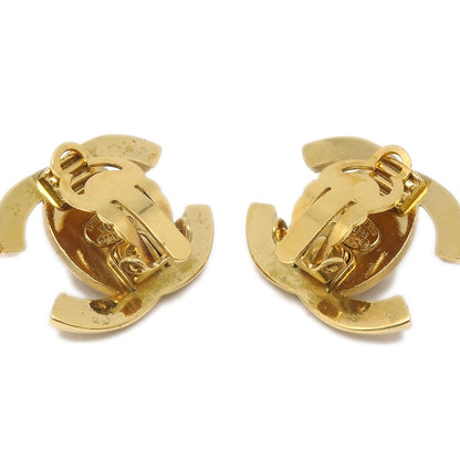 CHANEL Turnlock Earrings Clip-On Gold 95A 27347