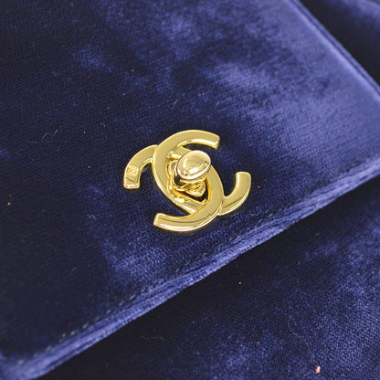 CHANEL * Handbag Navy Velvet 58060