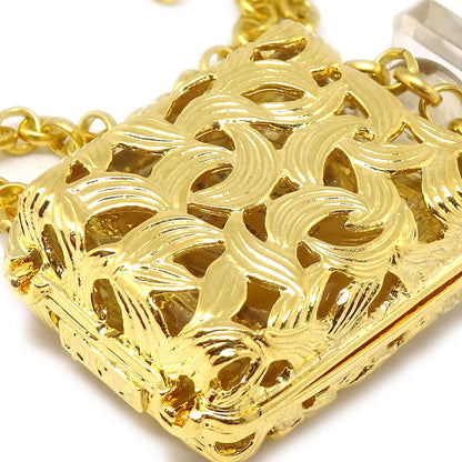 CHANEL Perfume Bottle Gold Chain Pendant Necklace 48550