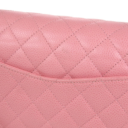 CHANEL  Classic Double Flap Medium Shoulder Bag Pink Caviar 66544