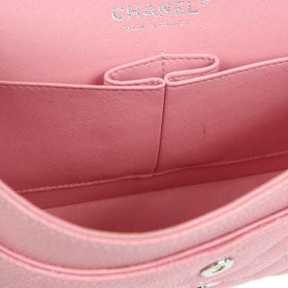 CHANEL  Classic Double Flap Medium Shoulder Bag Pink Caviar 66544