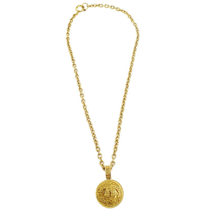 CHANEL Medallion Gold Chain Pendant Necklace 94A 58089