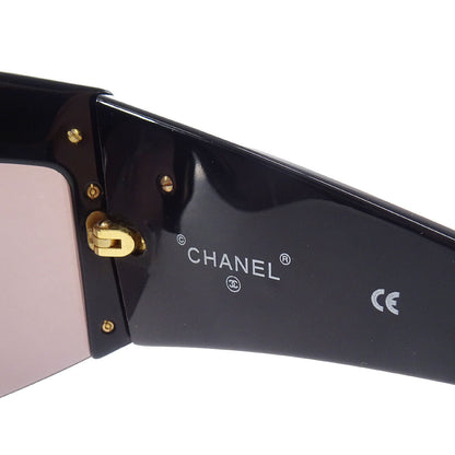 CHANEL Chain Sunglasses Eye Wear Black Small Good 58108