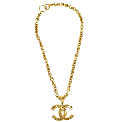 CHANEL CC Gold Chain Pendant Necklace 94P 58264