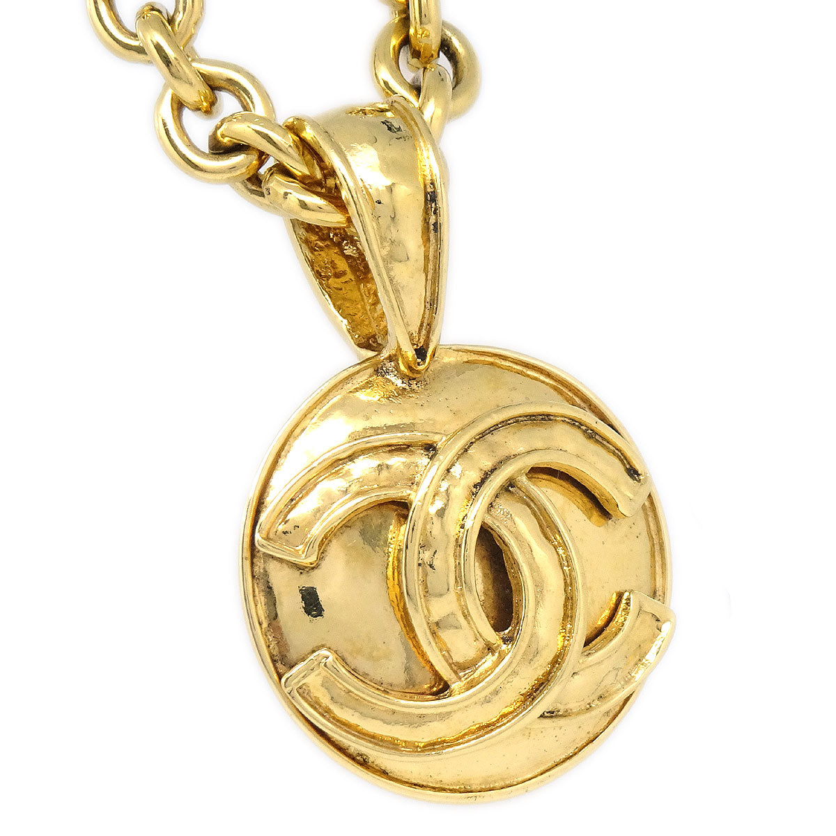 CHANEL 1994 Gold Chain Pendant Necklace 94P 58282