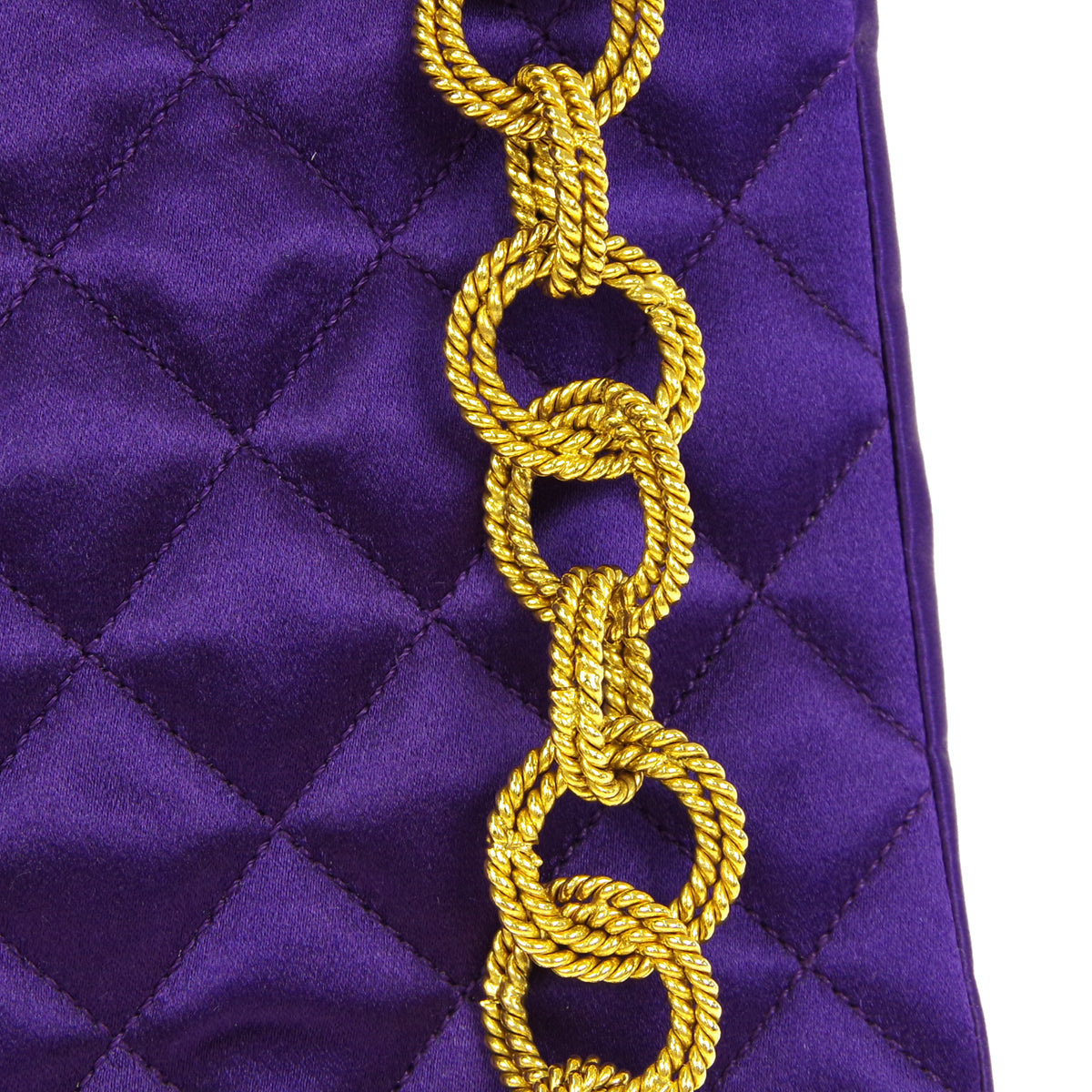 CHANEL 1989-1991 Classic Single Flap Mini Purple Satin 76829