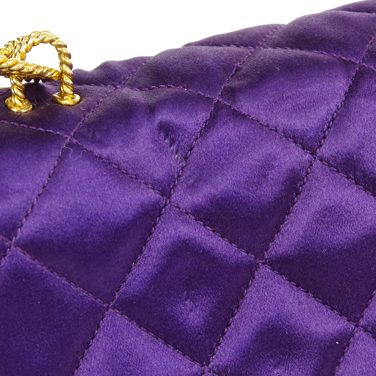 CHANEL 1989-1991 Classic Single Flap Mini Purple Satin 76829