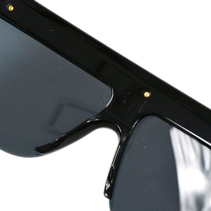 CHANEL Chain Sunglasses Black Eye Wear Small Good 86755