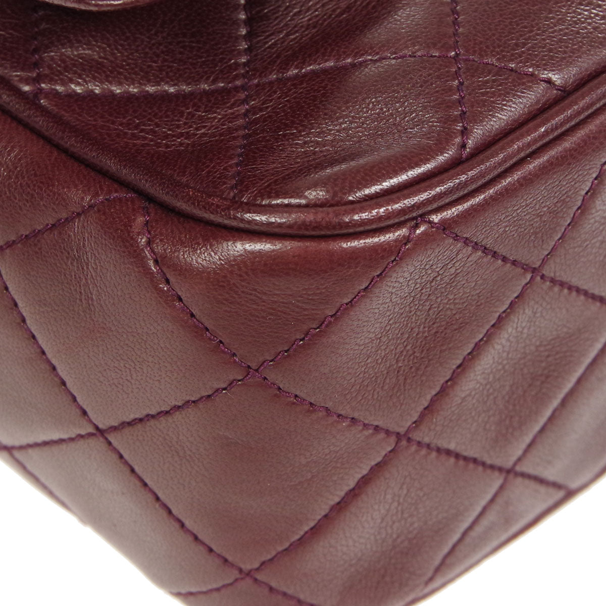 CHANEL 1991-1994 Pocket Camera Bag Mini Bordeaux Lambskin 87986