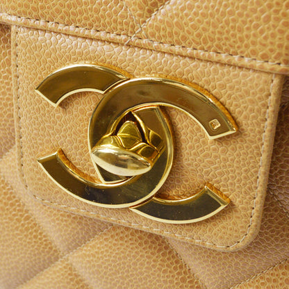 CHANEL 1991-1994 Briefcase Beige Caviar Skin 76943