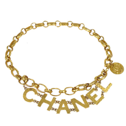 CHANEL Medallion Gold Chain Belt 93A Small Good 88062