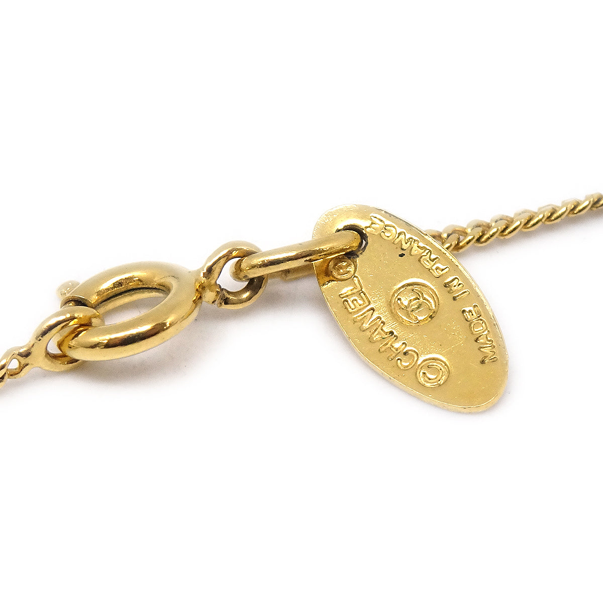 CHANEL Mini CC Gold Chain Pendant Necklace 97348