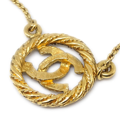 CHANEL Circled CC Gold Chain Pendant Necklace 3622 97568