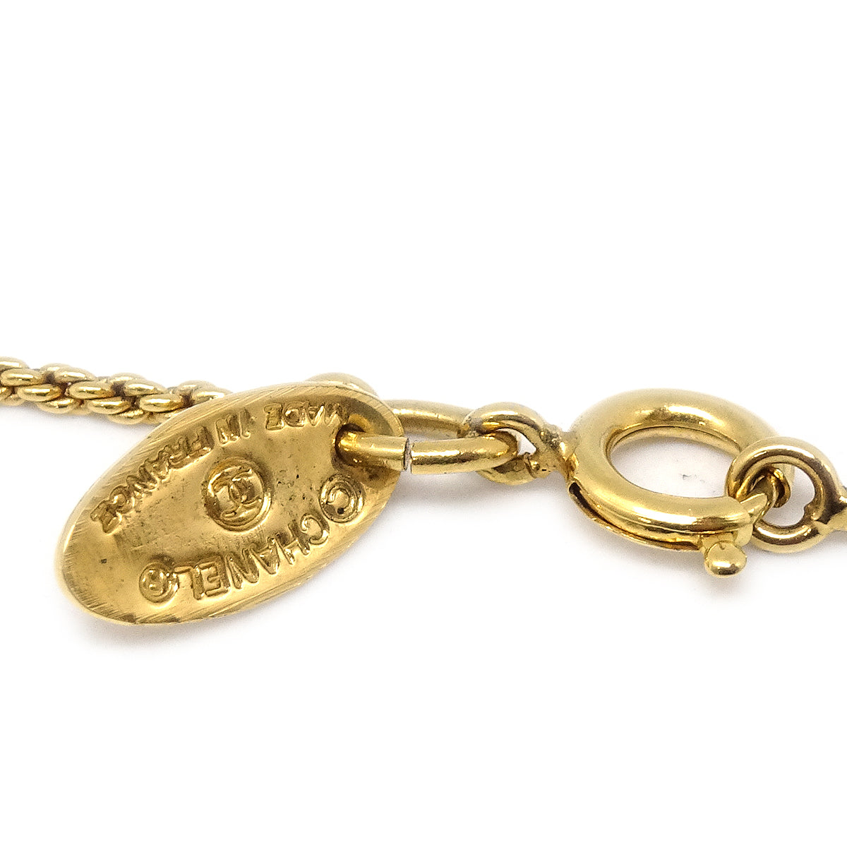 CHANEL Circled CC Gold Chain Pendant Necklace 3622 97568