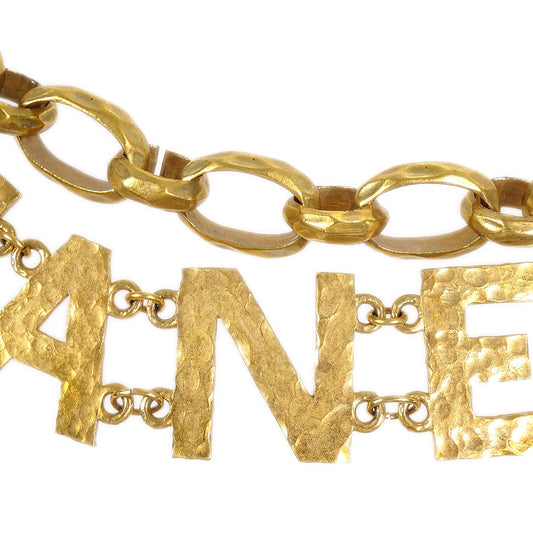 CHANEL Medallion Gold Chain Belt 93P Small Good 97496