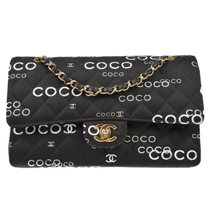 CHANEL * 2001 COCO Classic Double Flap Medium Black 67891