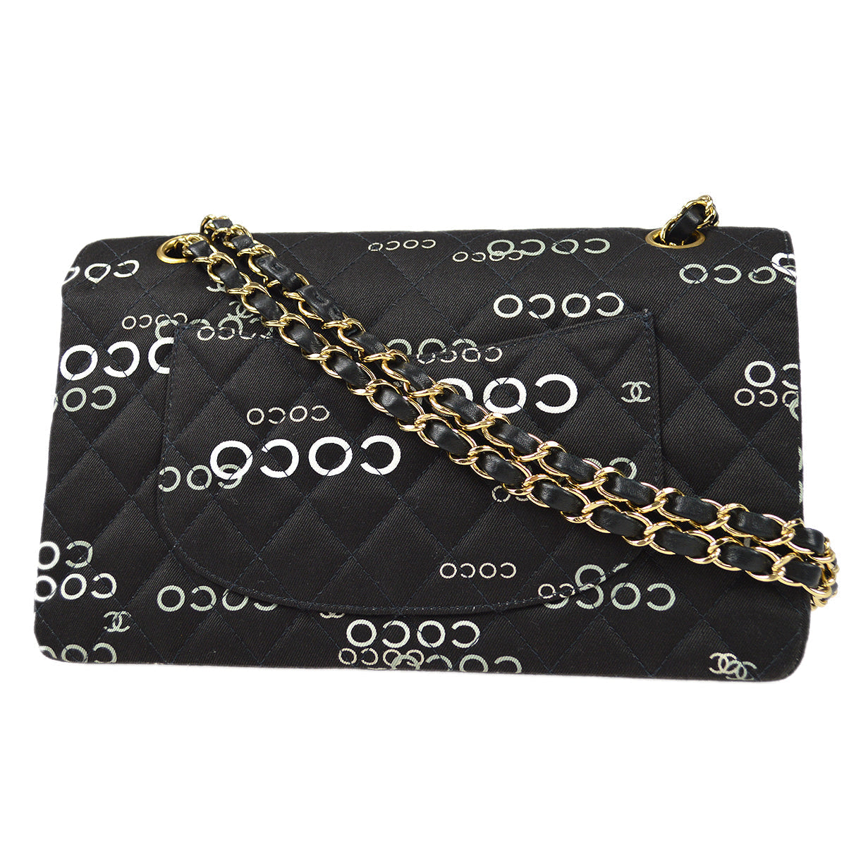 CHANEL * 2001 COCO Classic Double Flap Medium Black 67891