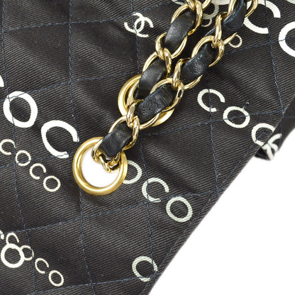 CHANEL * 2001 COCO Classic Double Flap Medium Black 67891