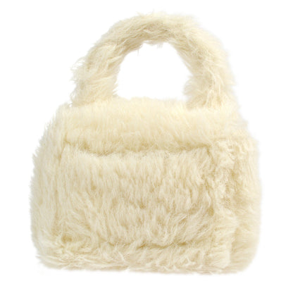 CHANEL * 1994 Classic Flap Handbag Mini White Fur 97352