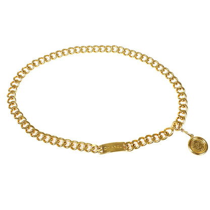 CHANEL Medallion Gold Chain Belt Small Good 67960