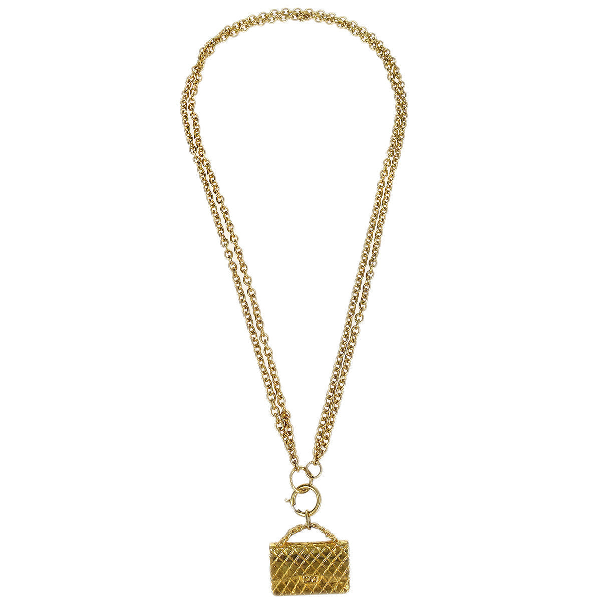 CHANEL Bag Gold Chain Pendant Necklace 78651