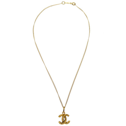 CHANEL Mini CC Gold Chain Pendant Necklace 1982 78440