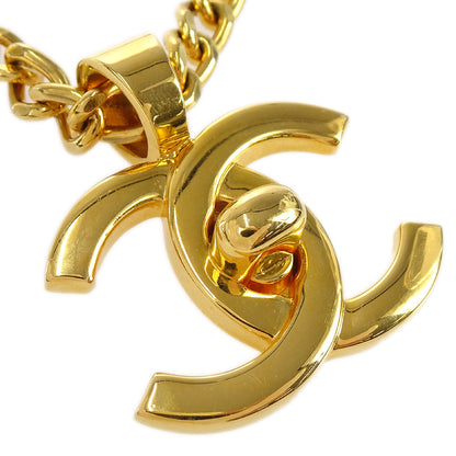 CHANEL Turnlock Gold Chain Necklace 96P 78638