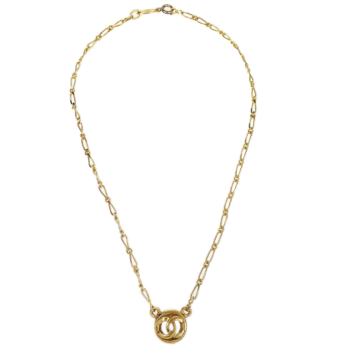 CHANEL Medallion Gold Chain Pendant Necklace 1983 97883