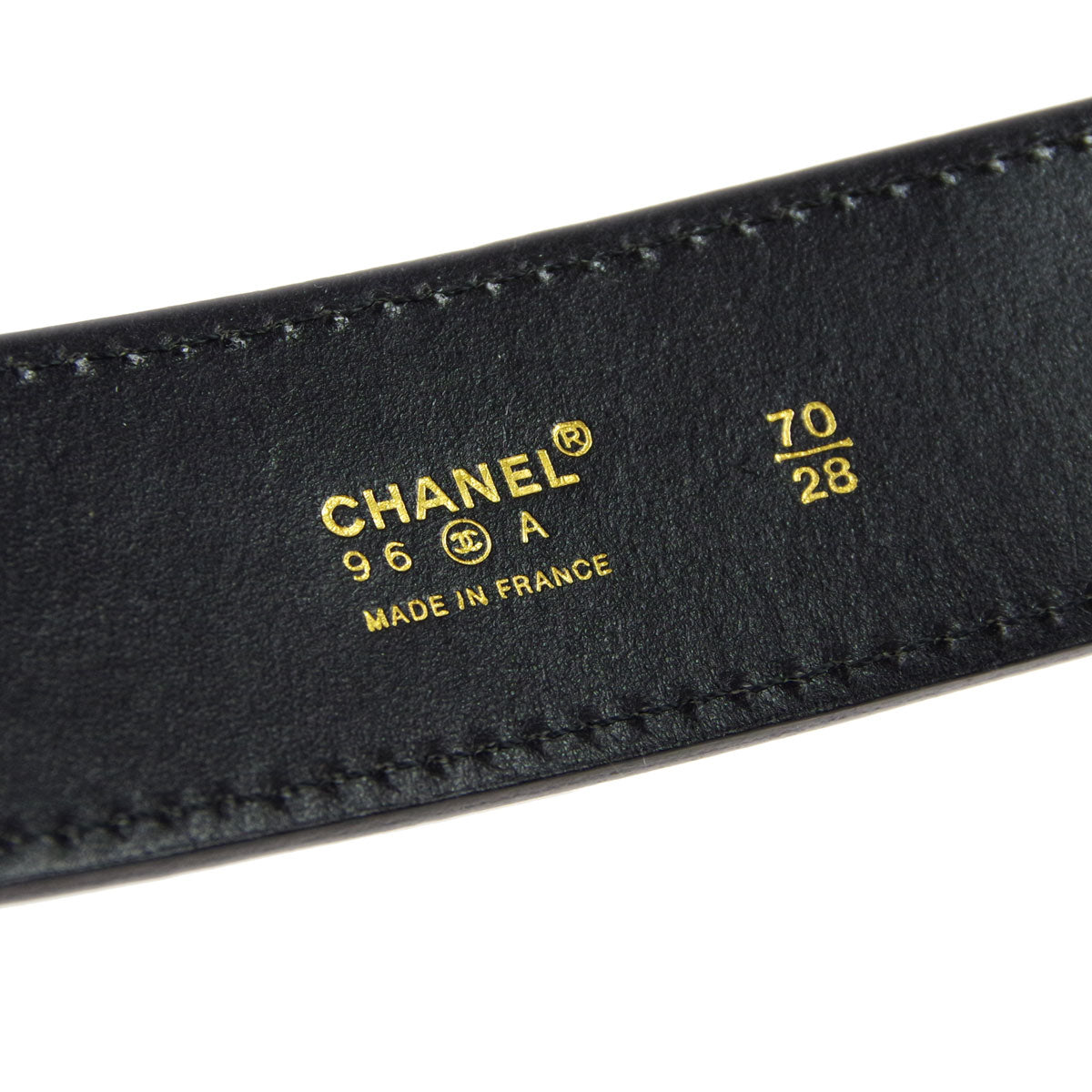 CHANEL Buckle Belt Black 70/28 96A Small Good 98398