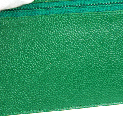 CHANEL * WOC Chain Shoulder Wallet Bag Green Caviar 89657