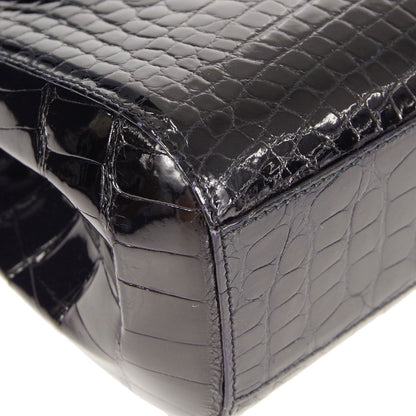 CHANEL * Handbag Black Crocodile 89696