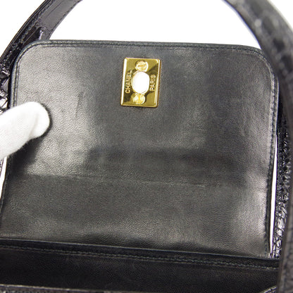 CHANEL * Handbag Black Crocodile 89696