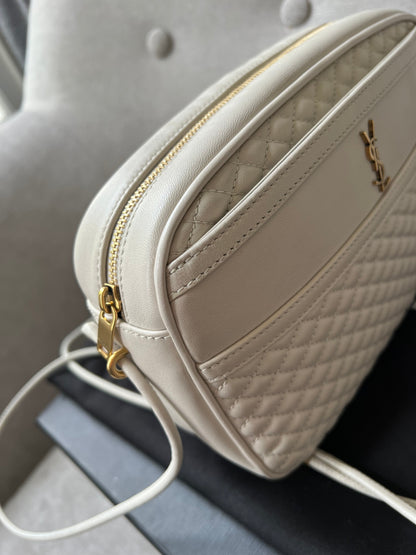 Yves Saint Laurent (YSL) Blanc Vintage Victoire Camera Bag