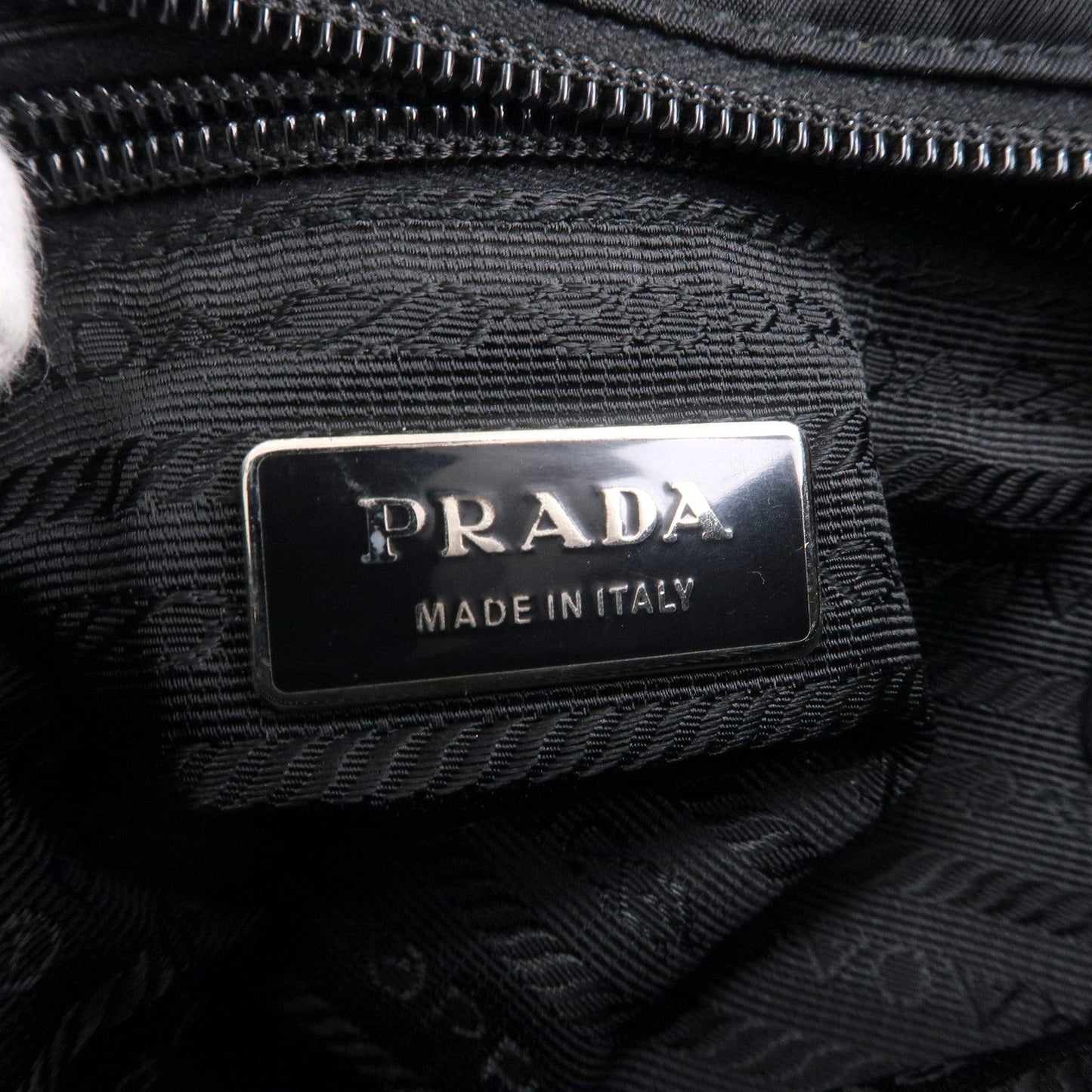 Prada Logo Nylon Leather Shoulder Bag Crossbody Bag Black VA0270