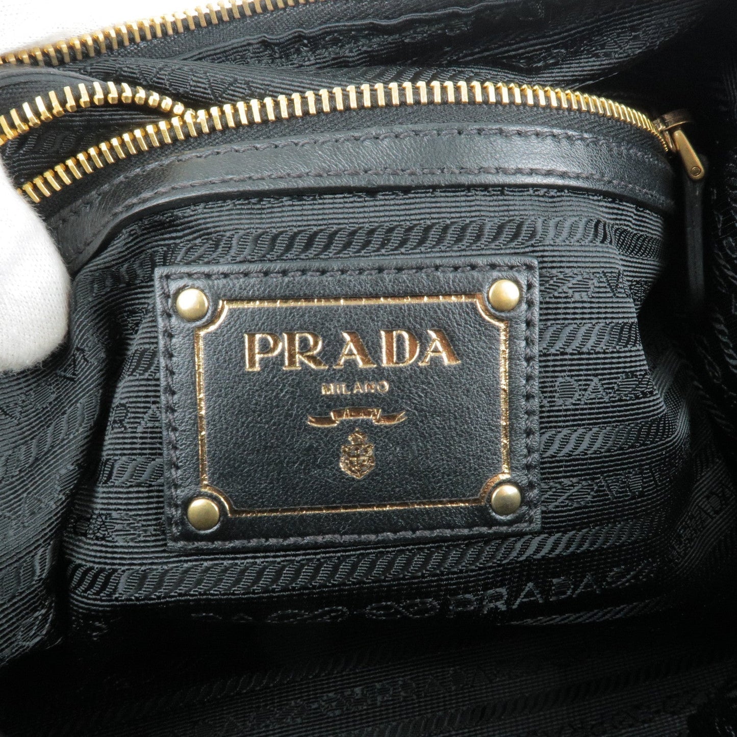 Prada Nylon Leather Shoulder Bag 2Way Bag NERO Black