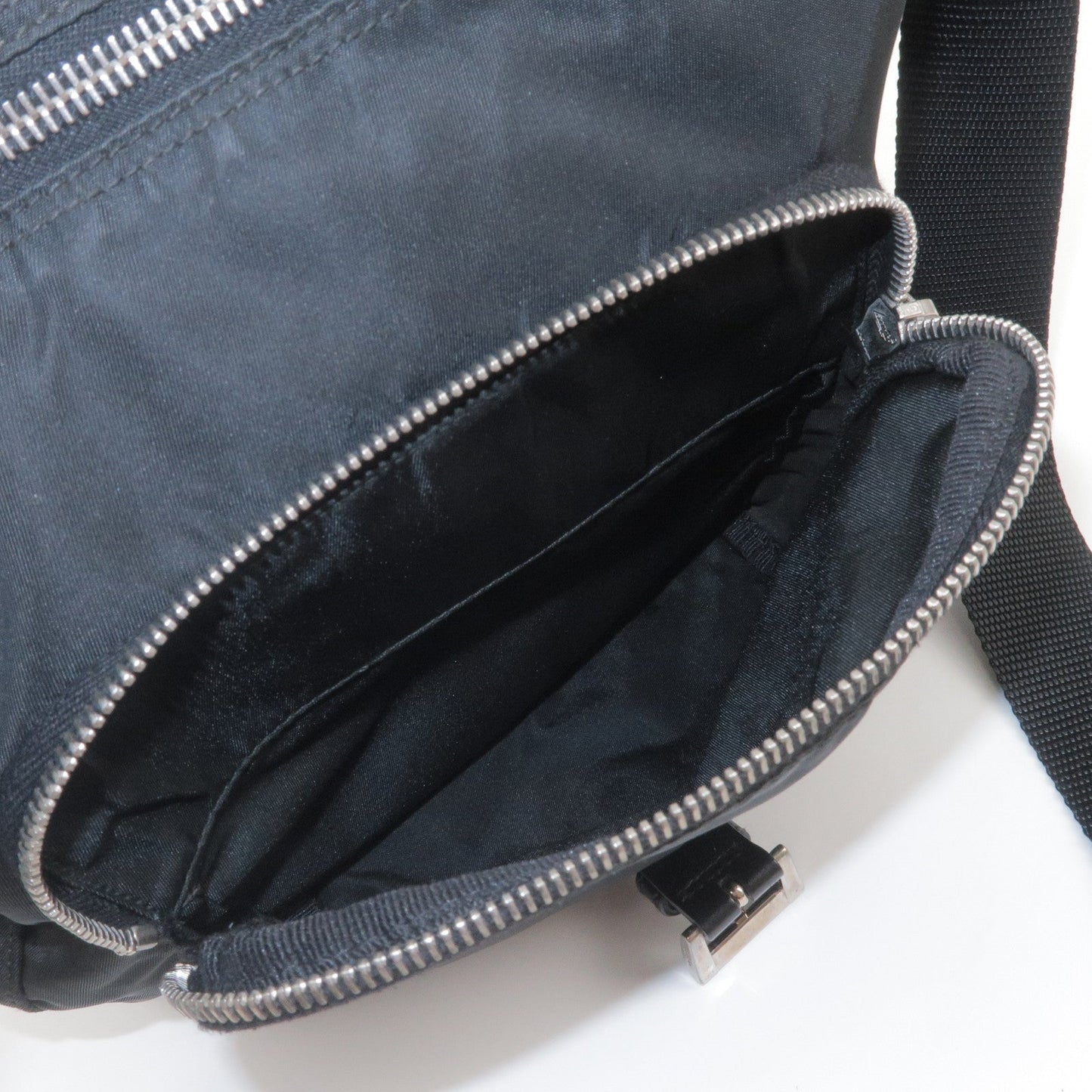 Prada Nylon Leather Shoulder Bag NERO Black BT8994