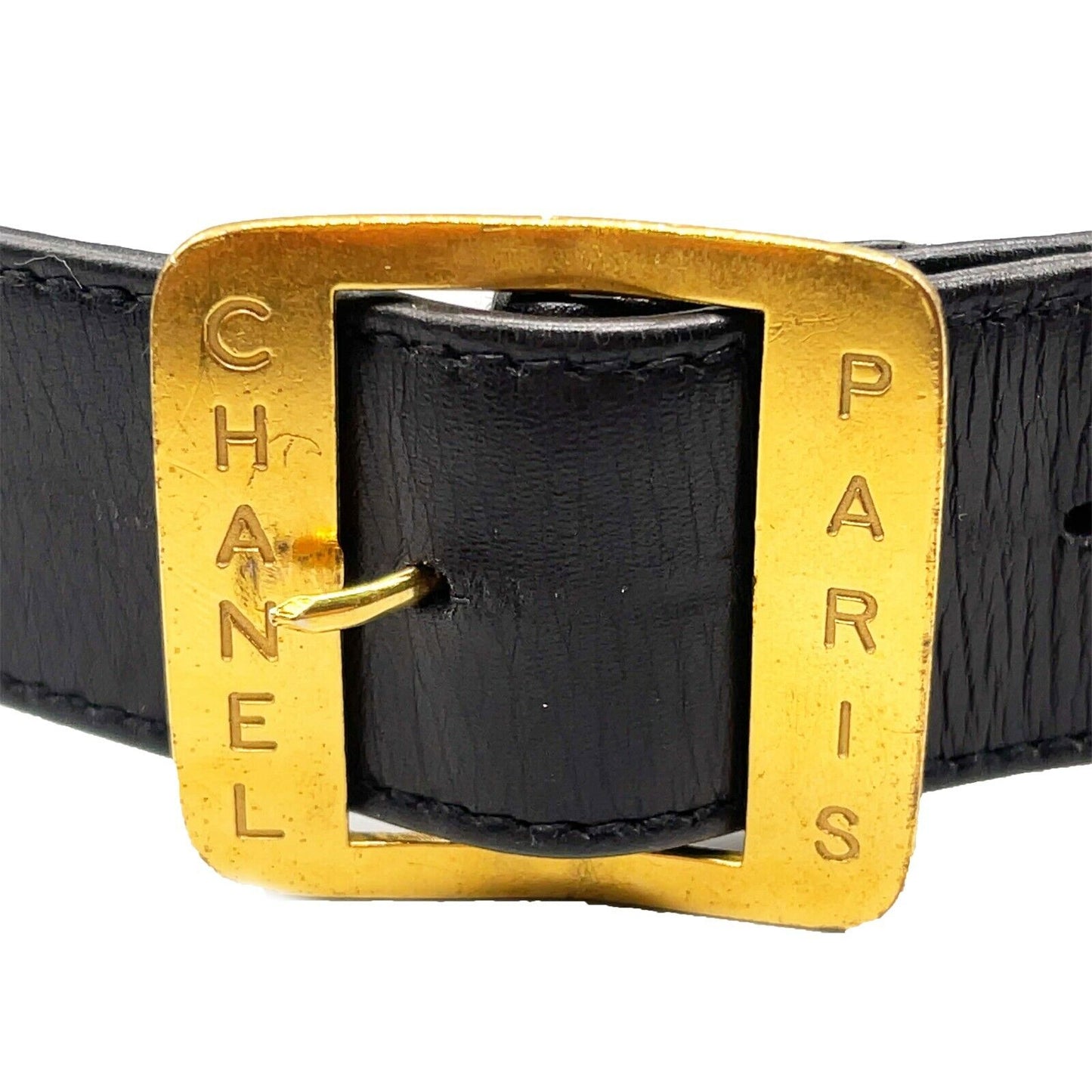 CHANEL - 03P Stamped  PARIS Leather - Black - 32 - Belt